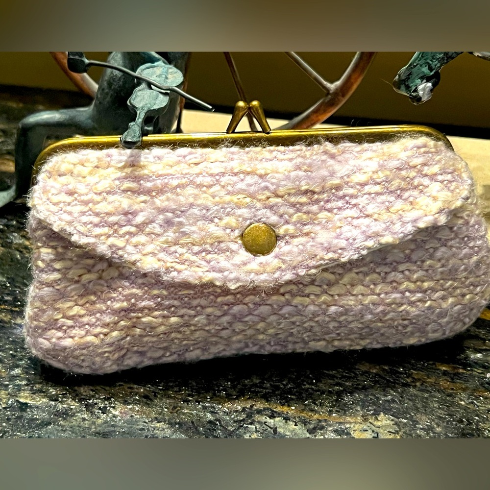 ANTHROPOLOGIE MISS ALBRIGHT SPECIALTY SPRING TWEED VILOET 💜 CLUTCH